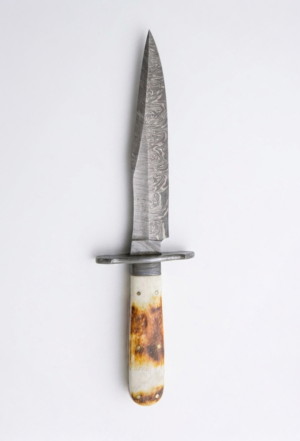 Steel Bowie Fire Pattern Damascus Knife Full Tang UF0004